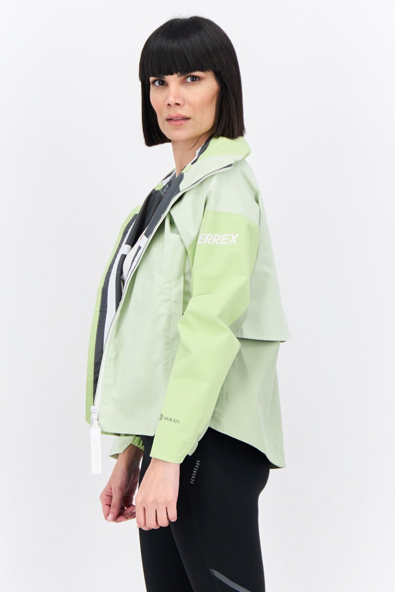 Adidas Women Sportswear Fit Long Sleeve Outdoor Jacket, Lime - Image 2